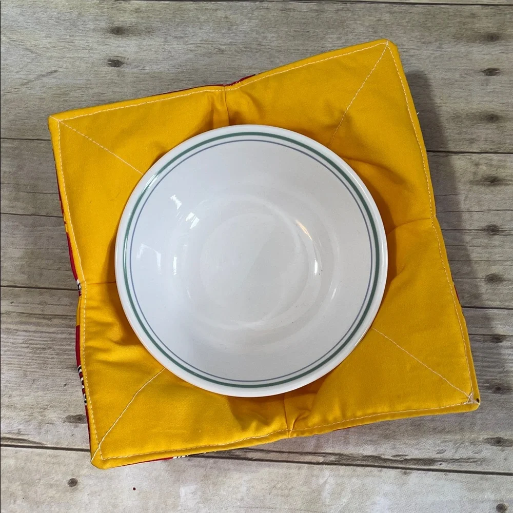 Microwave Bowl Cozy Reversible NFL KC Chiefs Bright Yellow